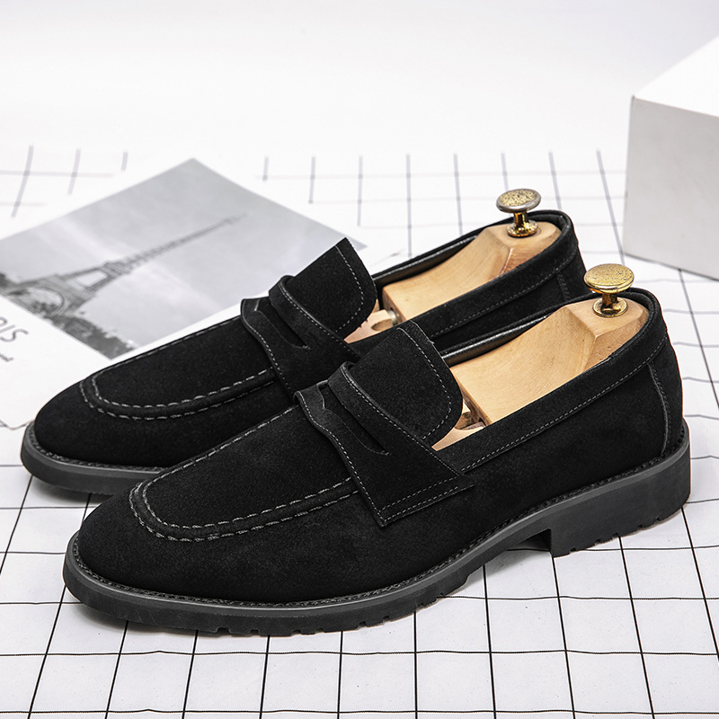 Professional Suede Moc‑Toe Business Loafers