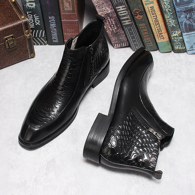 Luxury Exotic Side-Zip Ankle Boots-Colinshoes