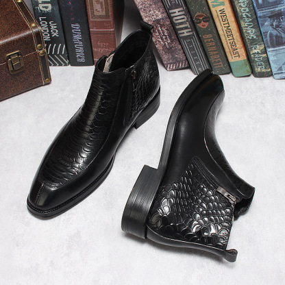 Luxury Exotic Side-Zip Ankle Boots-Colinshoes