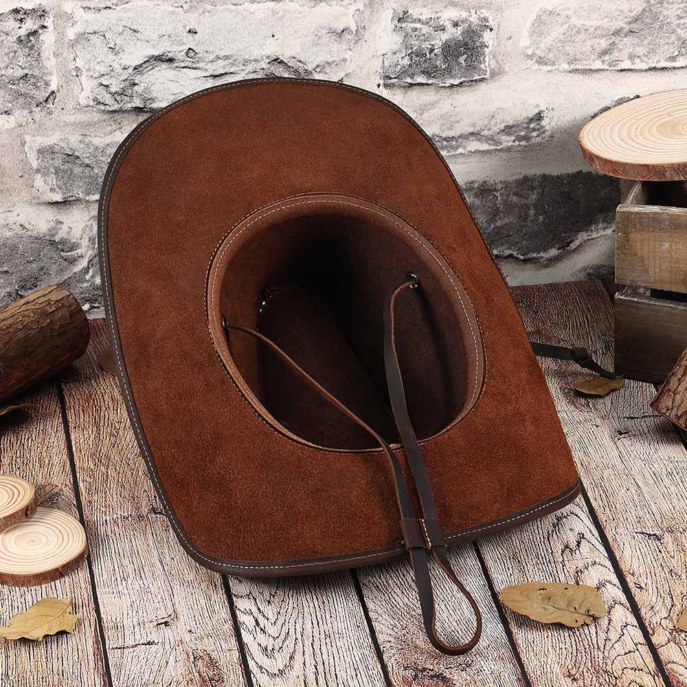 Vintage Genuine Leather Cowboy Hat