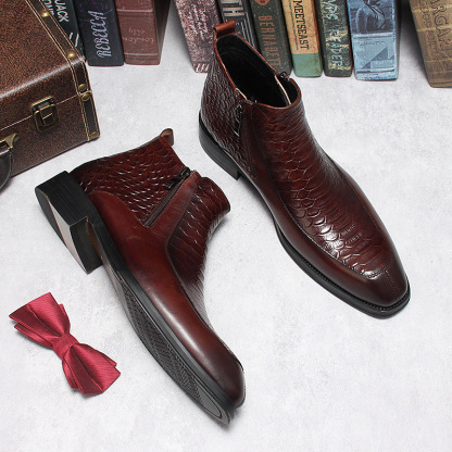 Luxury Exotic Side-Zip Ankle Boots-Colinshoes