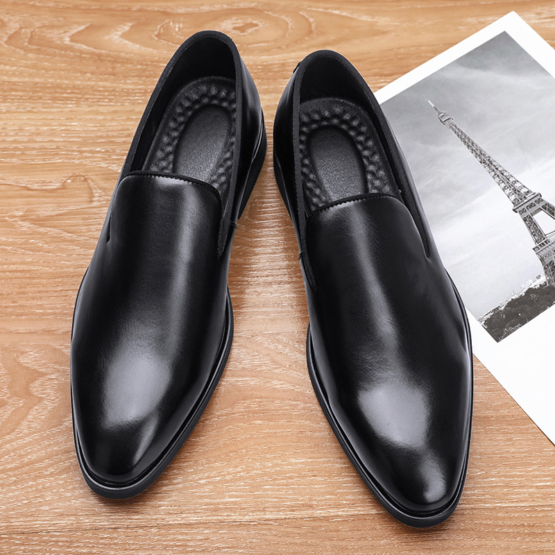 Minimalist men's dress shoes in smooth leather-Colinshoes