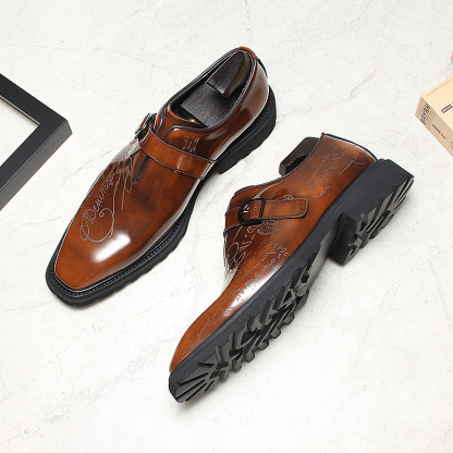 Distinguished Monk Strap Leather Oxfords Shoes