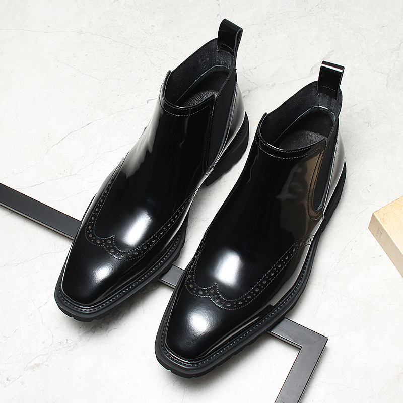 Rich Patina Hand-Finished Look Chelsea Boots