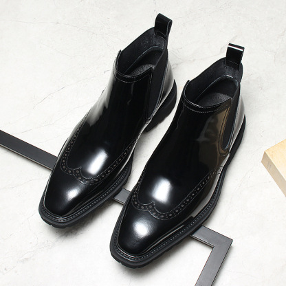Rich Patina Hand-Finished Look Chelsea Boots