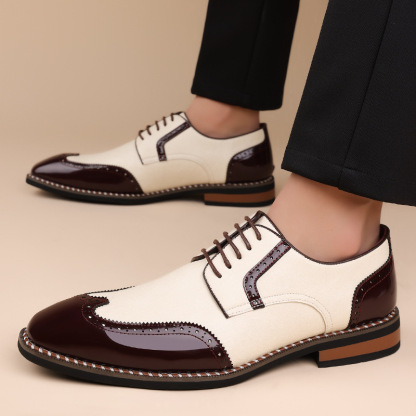 Gatsby Aristocrat Two-Tone Brogue Oxfords Shoes