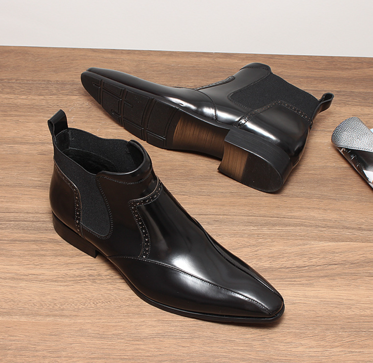 Executive Elegance Pointed Toe Chelsea Boots