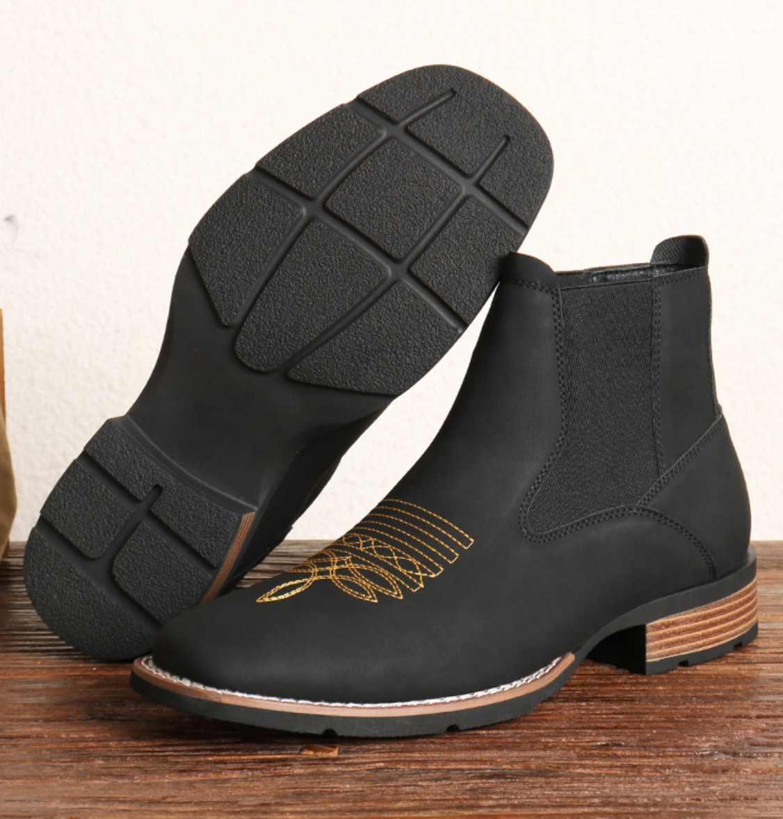 Cowboy-Inspired Western Chelsea Dress Boots