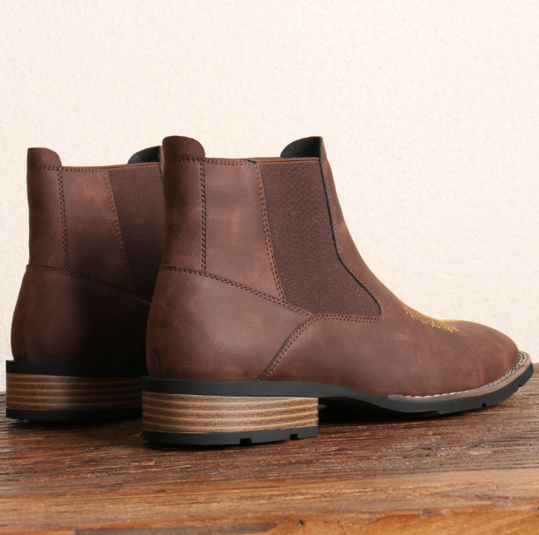 Cowboy-Inspired Western Chelsea Dress Boots