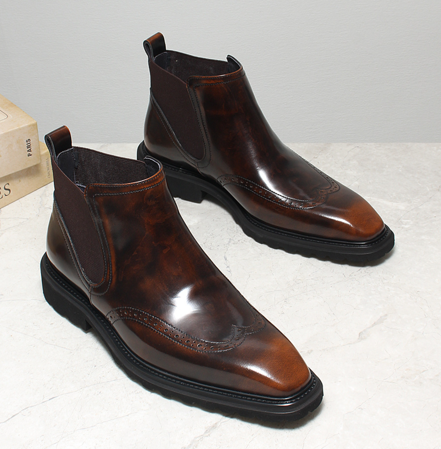 Men’s Leather Chelsea Boots | Brown & Black | Classic Modern Style