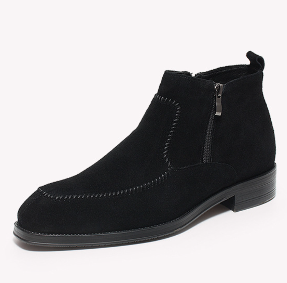 Quiet Opulence Men’s Suede Side-Zip Ankle Boots