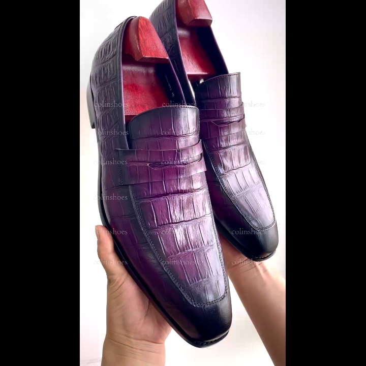 Genuine Leather Exotic Slip-On Loafers