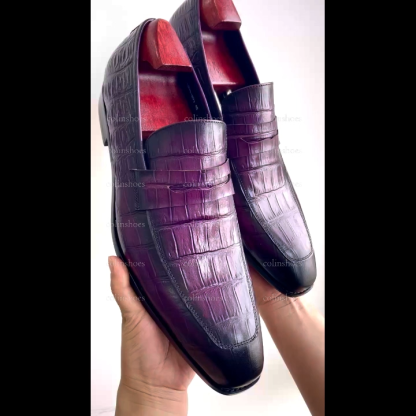 Genuine Leather Exotic Slip-On Loafers