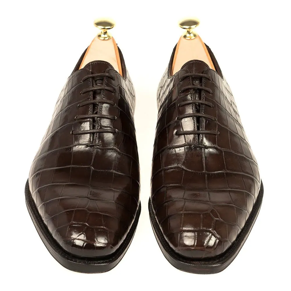 Modern Power Crocodile Embossed Oxford Shoes