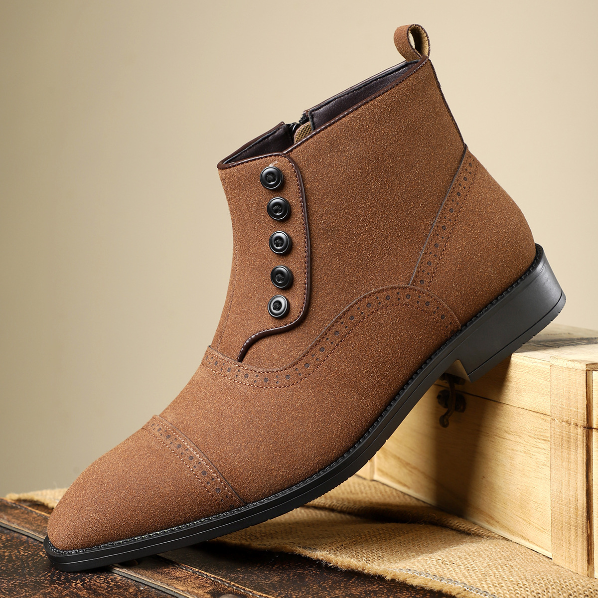 Men’s Ankle Boots with Side Zipper | Classic Cap Toe Boots | colinshoes