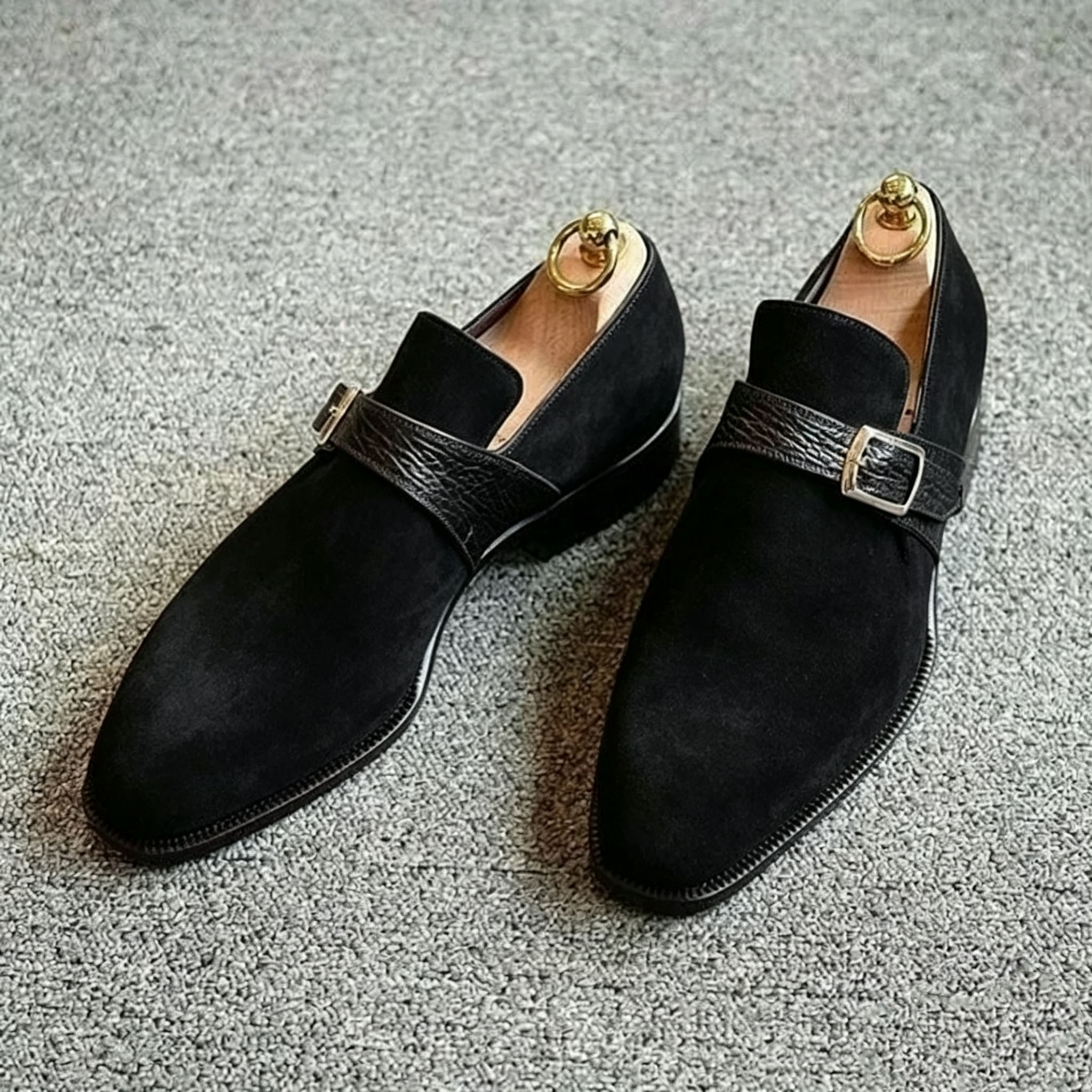 Effortless Appeal Brown Suede Monk Strap Shoes