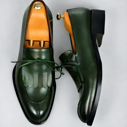 Statement Purple Genuine Leather Kiltie Loafers