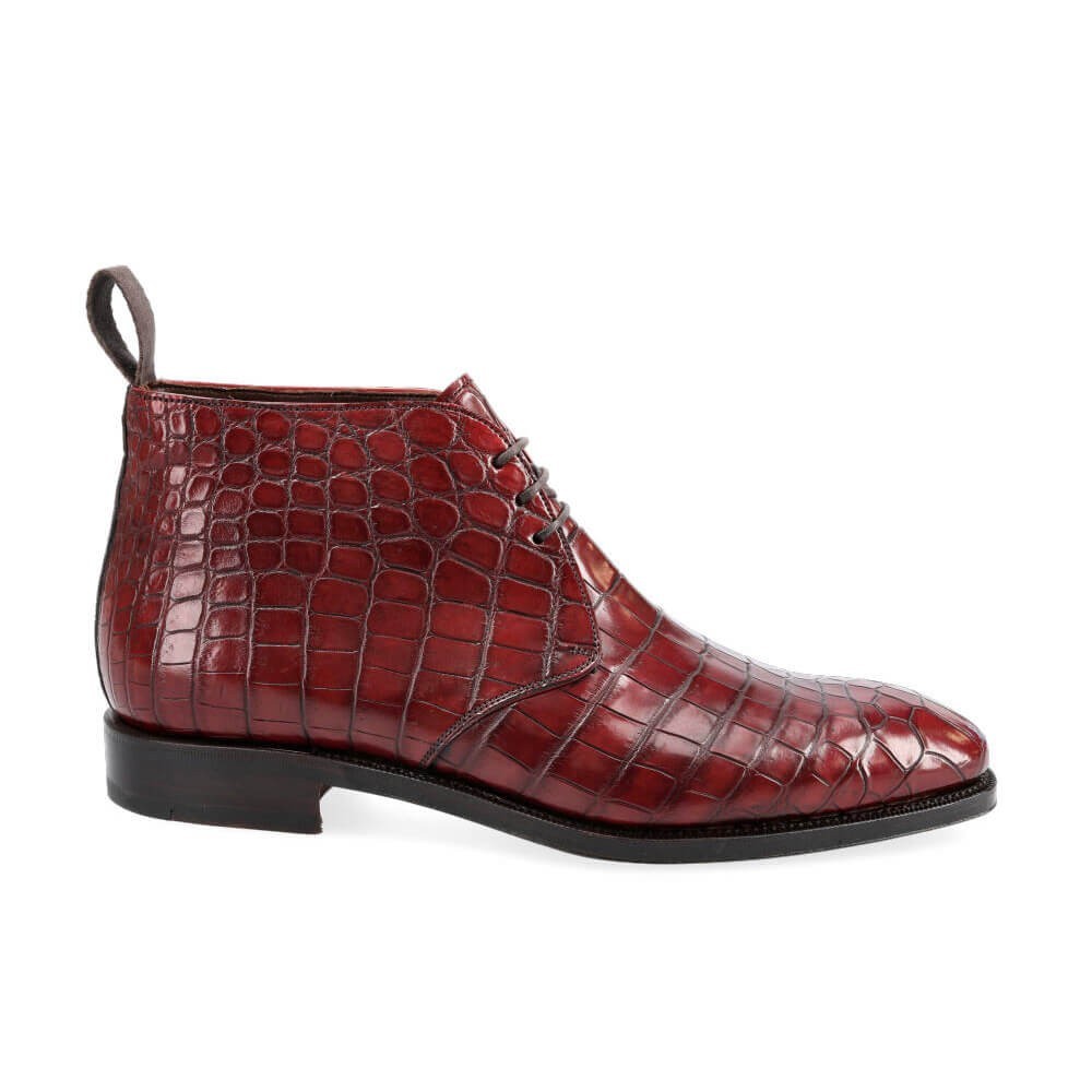Premium Crocodile Print Formal Chukka Boots-Colinshoes