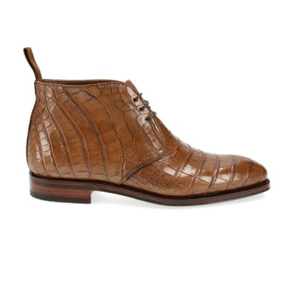 Premium Crocodile Print Formal Chukka Boots-Colinshoes