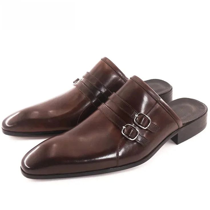 Hand-Finished Leather Mules Sandals-Colinshoes