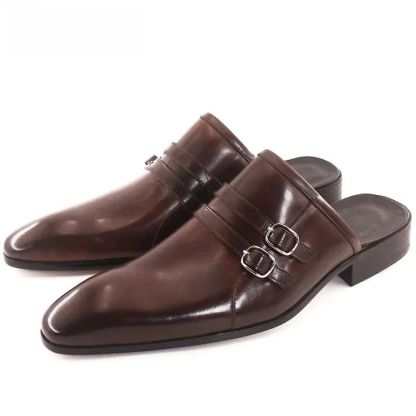 Hand-Finished Leather Mules Sandals-Colinshoes