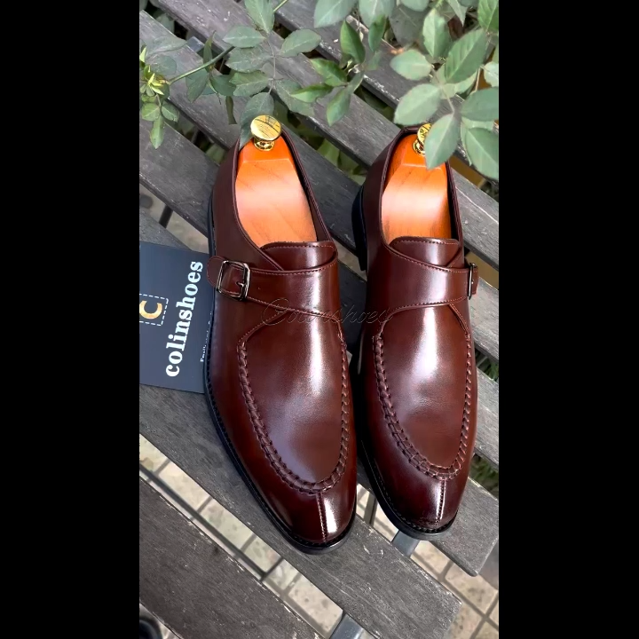 Men's Business Fashion Monk Leather Dress Shoes