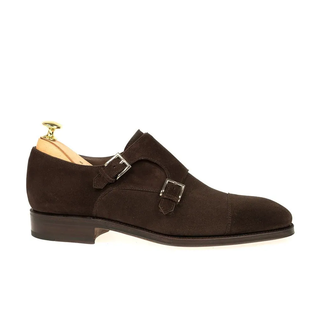 Subtle Opulence Double Monk Strap Suede Dress Shoes