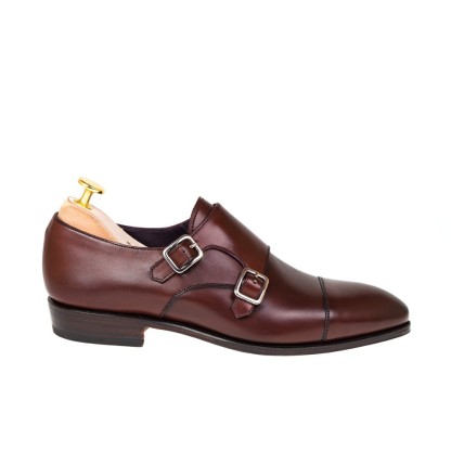 Close-up showing silver buckle and detailed stitching-Colinshoes