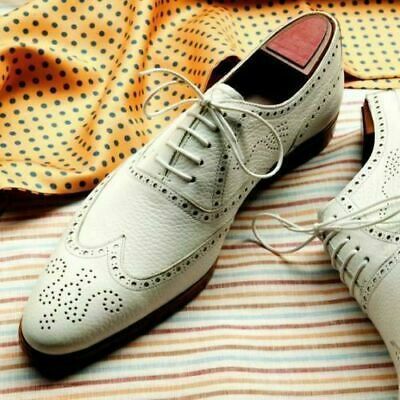 Bridal & Ceremony Style Pebbled Leather Brogue Oxfords-Colinshoes