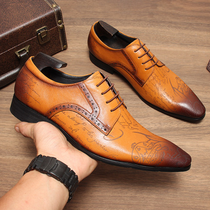 Left side angle showing patina gradient and script details-Colinshoes