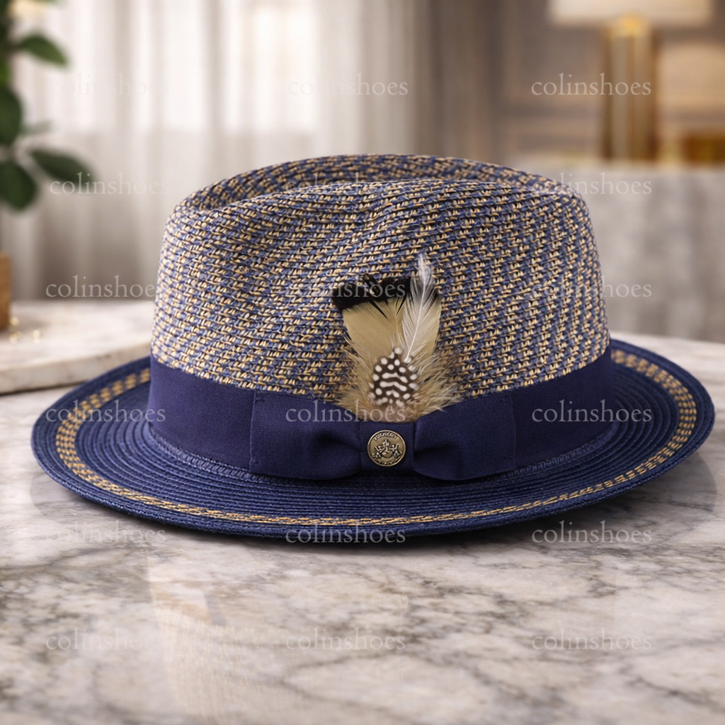 58-60cm Breathable Summer Panama Hat with Feather