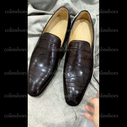 Genuine Leather Exotic Loafers Dress Shoes