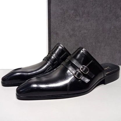 Hand-Finished Leather Mules Sandals-Colinshoes