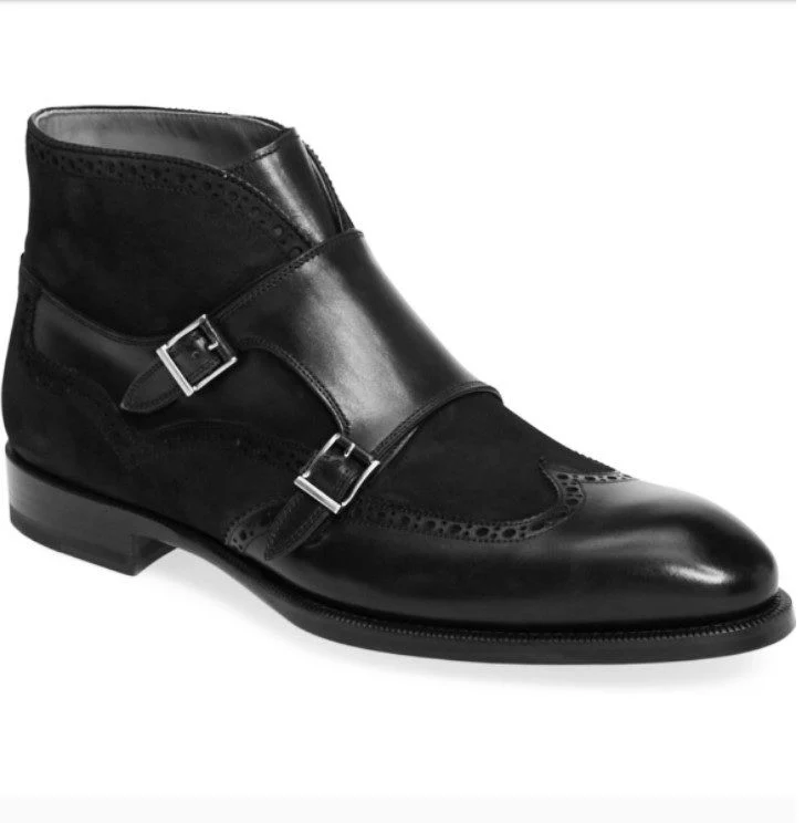 Elegant Double Buckle Dress Boots for Men