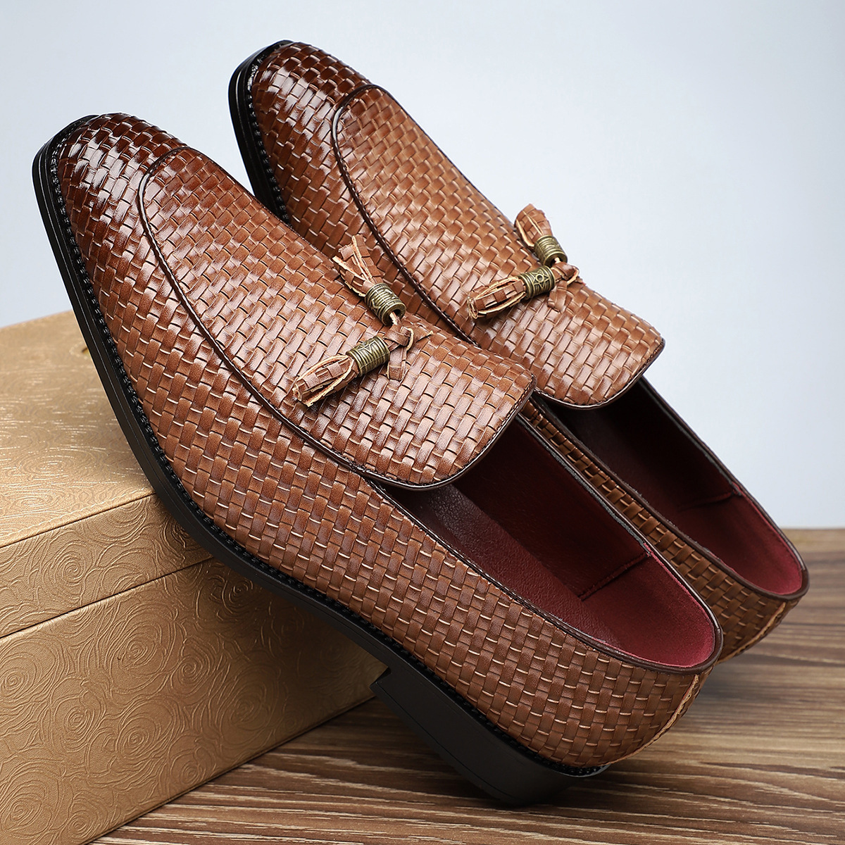 Parties & Smart Casual Woven Tassel Loafers