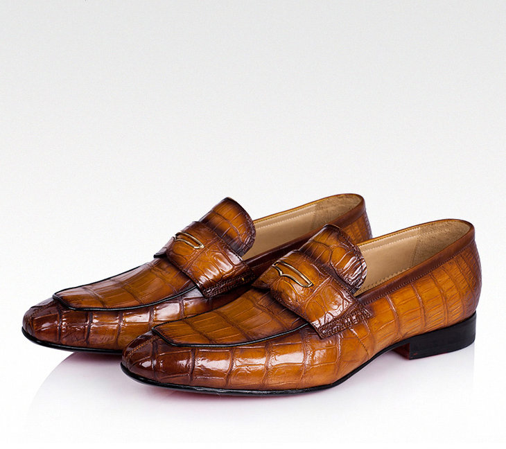 Quiet Flex Genuine Calfskin Croc Embossed Loafers-Colinshoes