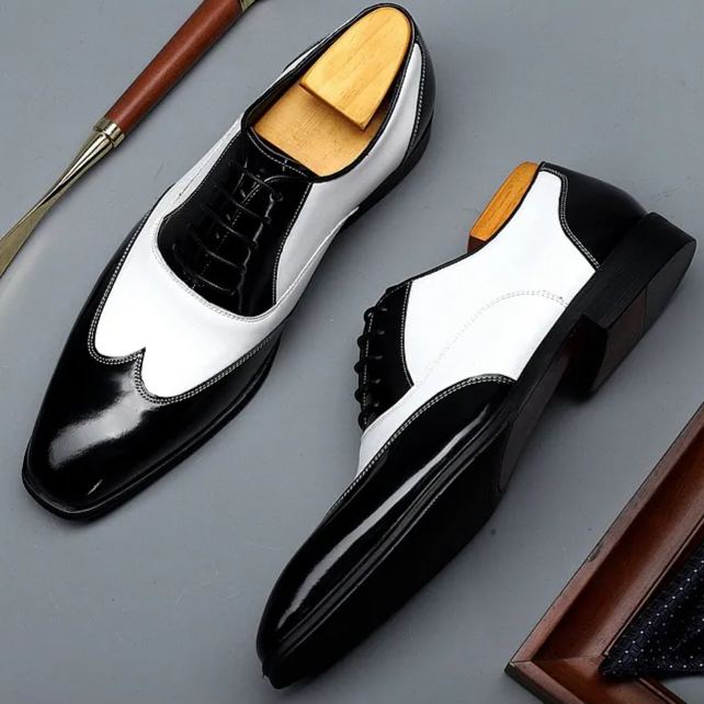  perforated brogue detail and bold color contrast-Colinshoes