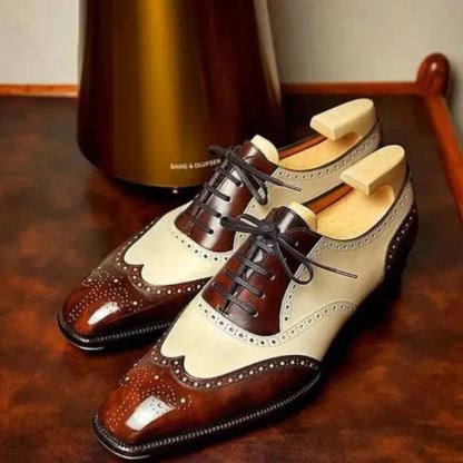 Brown & Cream Brogue Oxford Shoes – ColinShoes