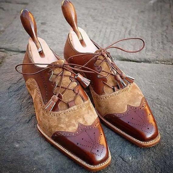 Autumn's Whisper Art Deco Wingtip Oxfords-Colinshoes