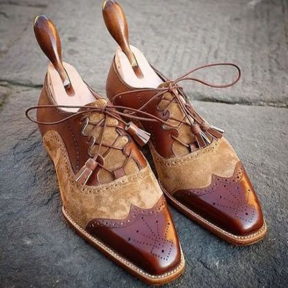 Autumn's Whisper Art Deco Wingtip Oxfords-Colinshoes