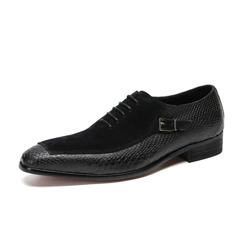 Italian Crafted Croc-Suede Hybrids Buckle Oxford-Colinshoes