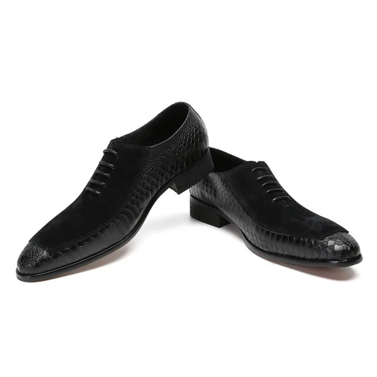 Italian Crafted Croc-Suede Hybrids Buckle Oxford-Colinshoes