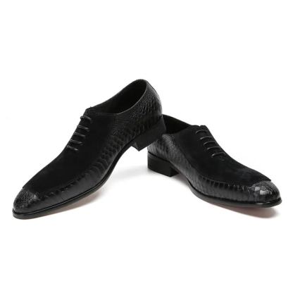 Italian Crafted Croc-Suede Hybrids Buckle Oxford-Colinshoes