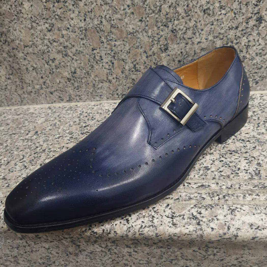 Hand-Painted Unique Ombre Brogue Monk Strap-Colinshoes