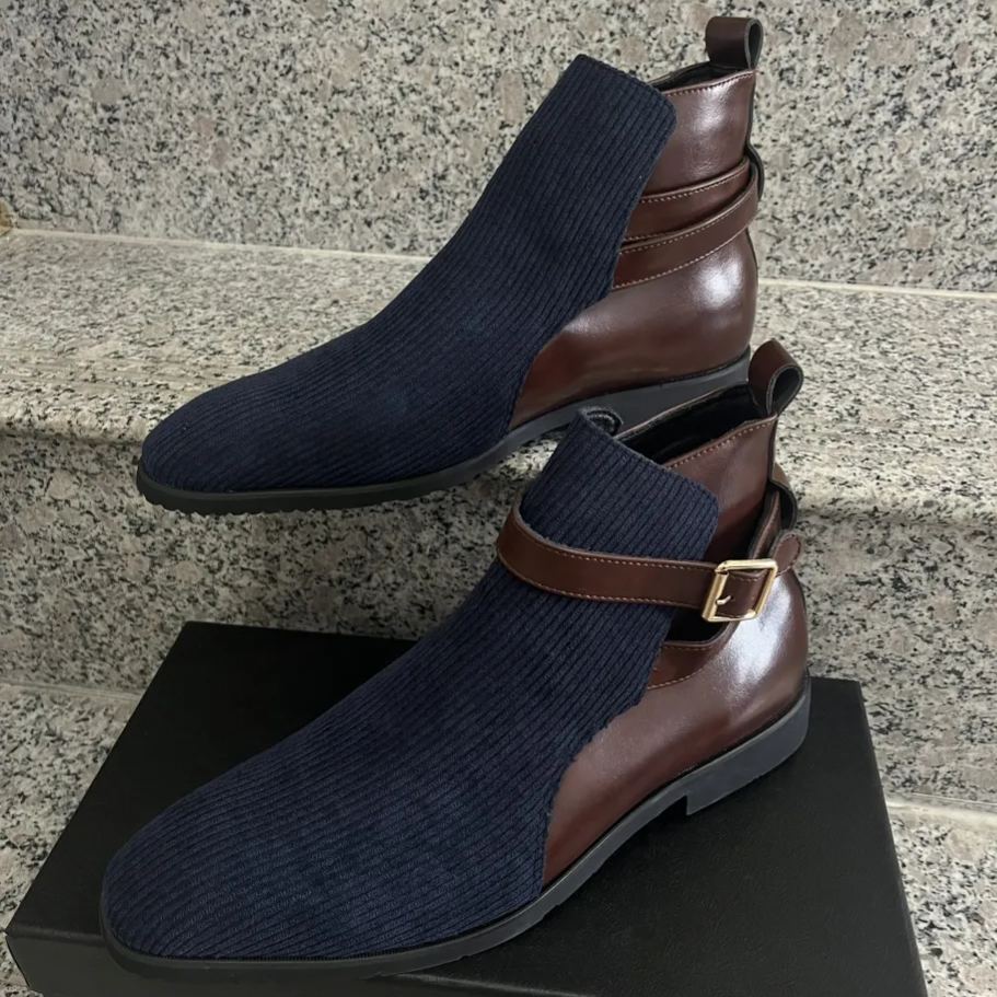 Your Quiet Statement Suede-Leather Ankle Strap Boots-Colinshoes