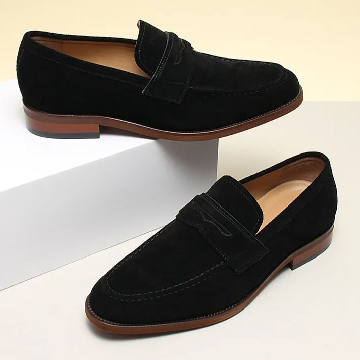 Smart Leisure Ultra-Comfort Moc Toe Suede Penny Loafers-Colinshoes