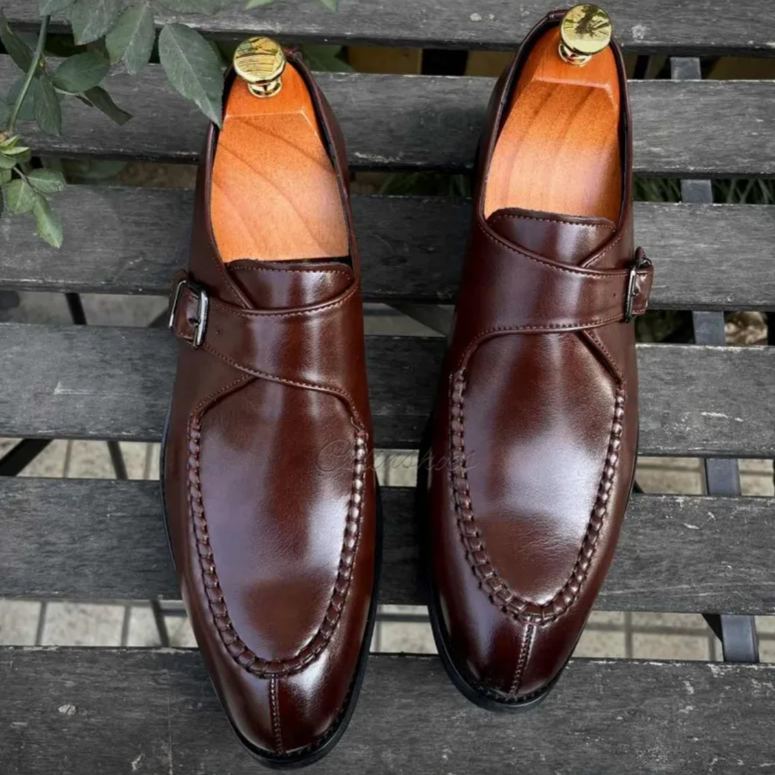 Timeless Split Toe Single Strap Dress Monks-Colinshoes