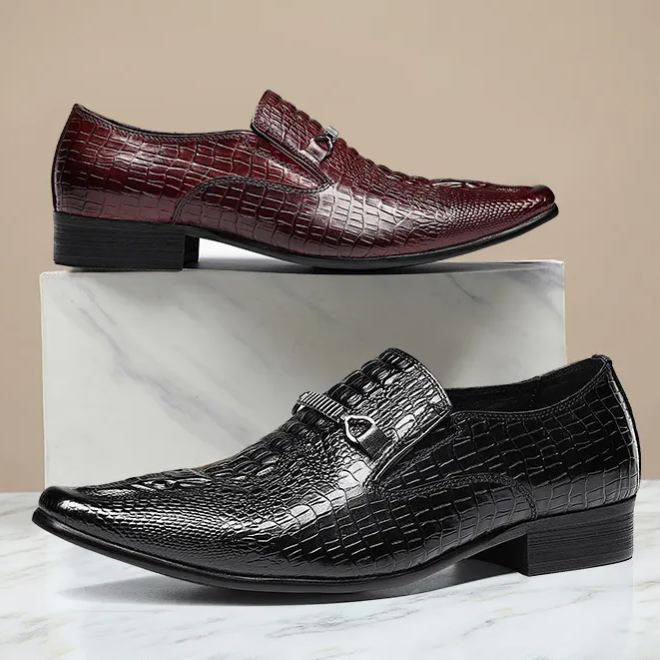 Rich Croc Textured Horsebit Loafers to Match Your Tuxedo-Colinshoes