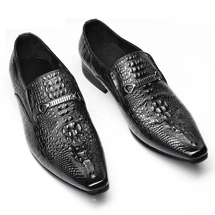 Left-angled view showing embossed texture and elegant shoe shape-Colinshoes