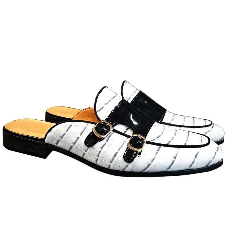 Left angled image showing buckles and texture contrast-Colinshoes